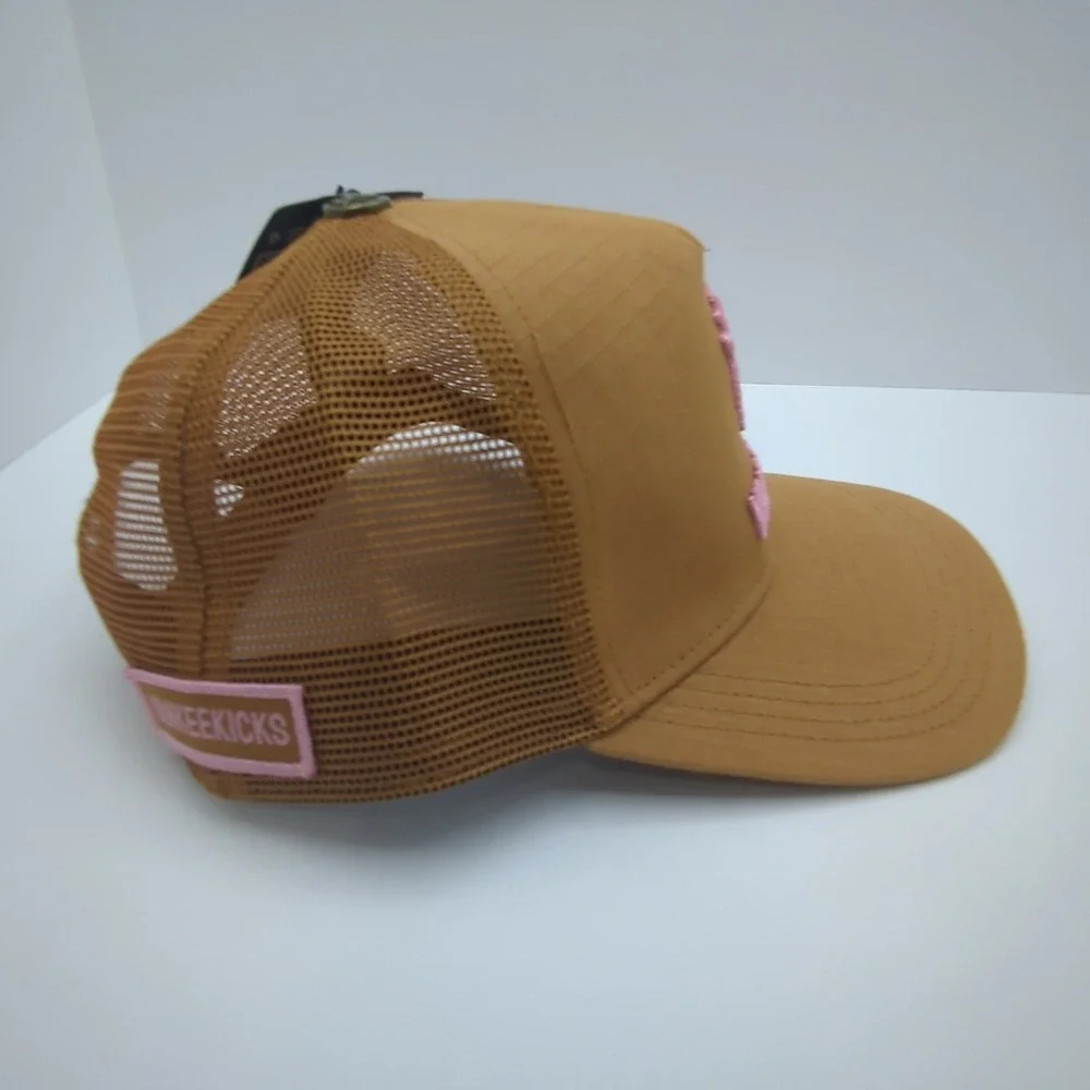 YankeeKicks Trucker Hat‎ Beige Pink Lion Crown Logo Snapback PLAS7-2034EOFT1-260